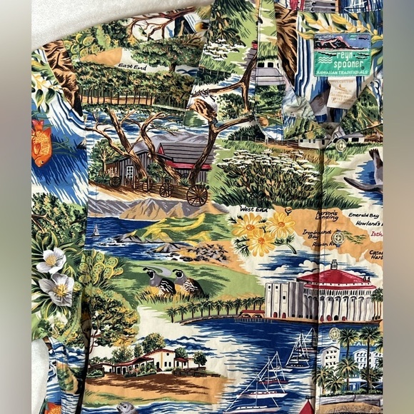 Reyn Spooner Large Classic Short Sleeve Button Front Hawaii Shirt Tiki Bowling - Picture 4 of 11